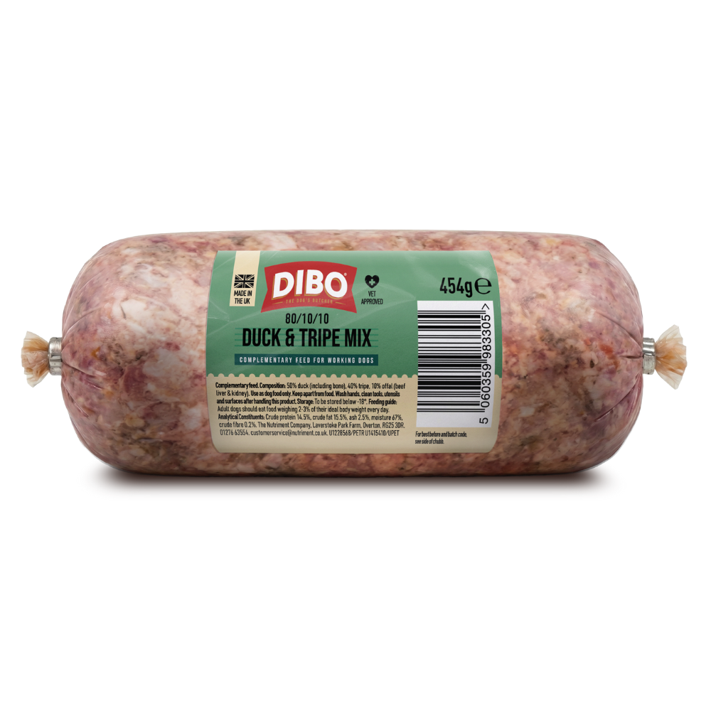 Jollyes Brand Jollyes Brand Dibo Mix Chubb Raw Duck Tripe Adult Dry Dog Food pet food packaging