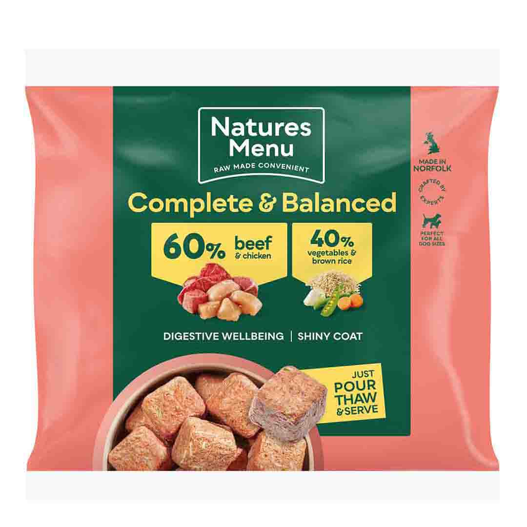 Natures Menu Frozen Nuggets Beef 1kg Raw Dog Food
