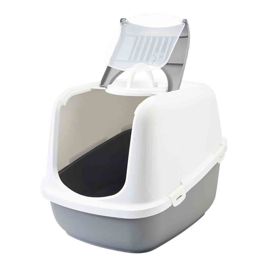 Savic Nestor Jumbo Litter Tray White & Grey Cat Litter Trays & Scoops