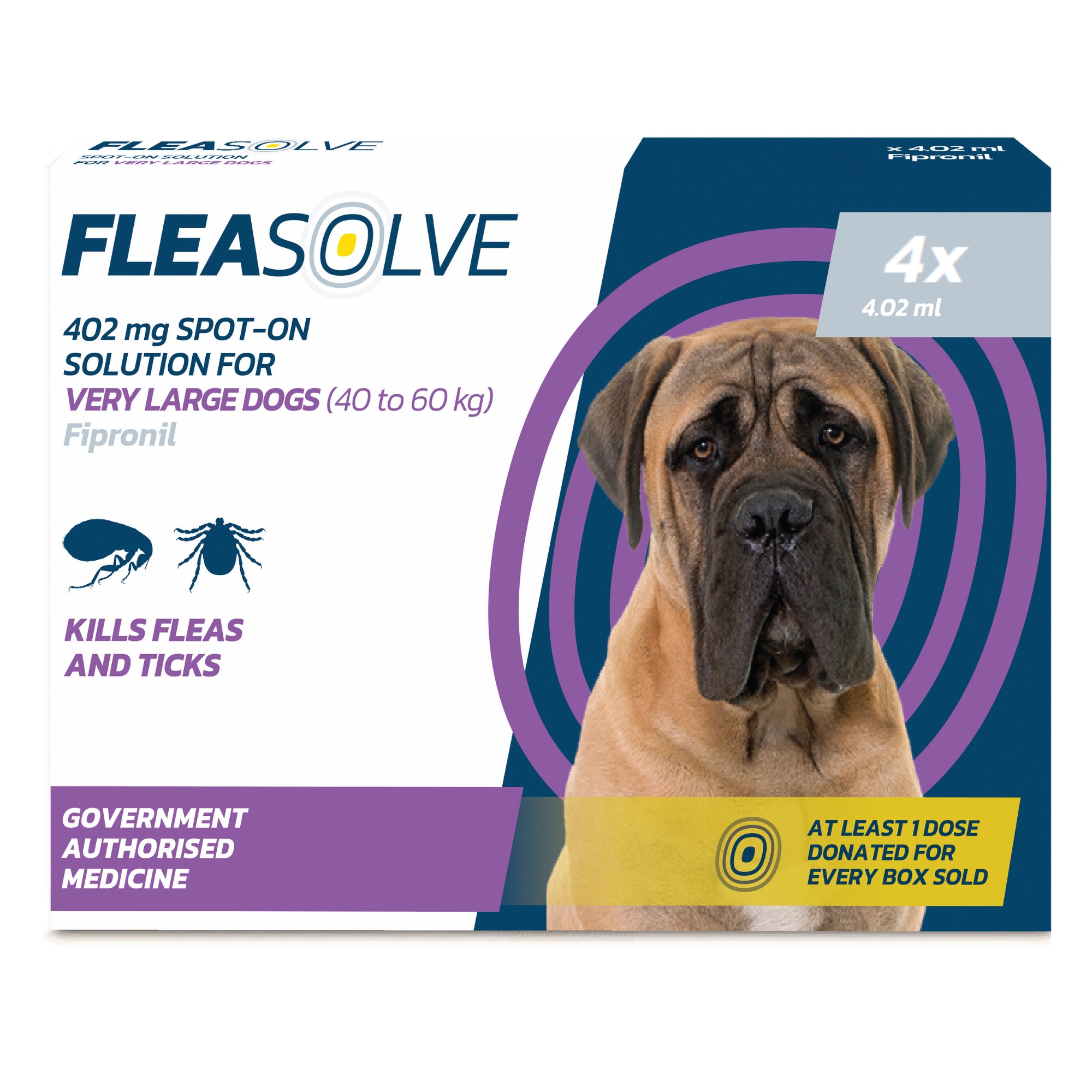 Fleasolve SpotOn Extra Large Dog Flea Treatment 4 Pack Jollyes