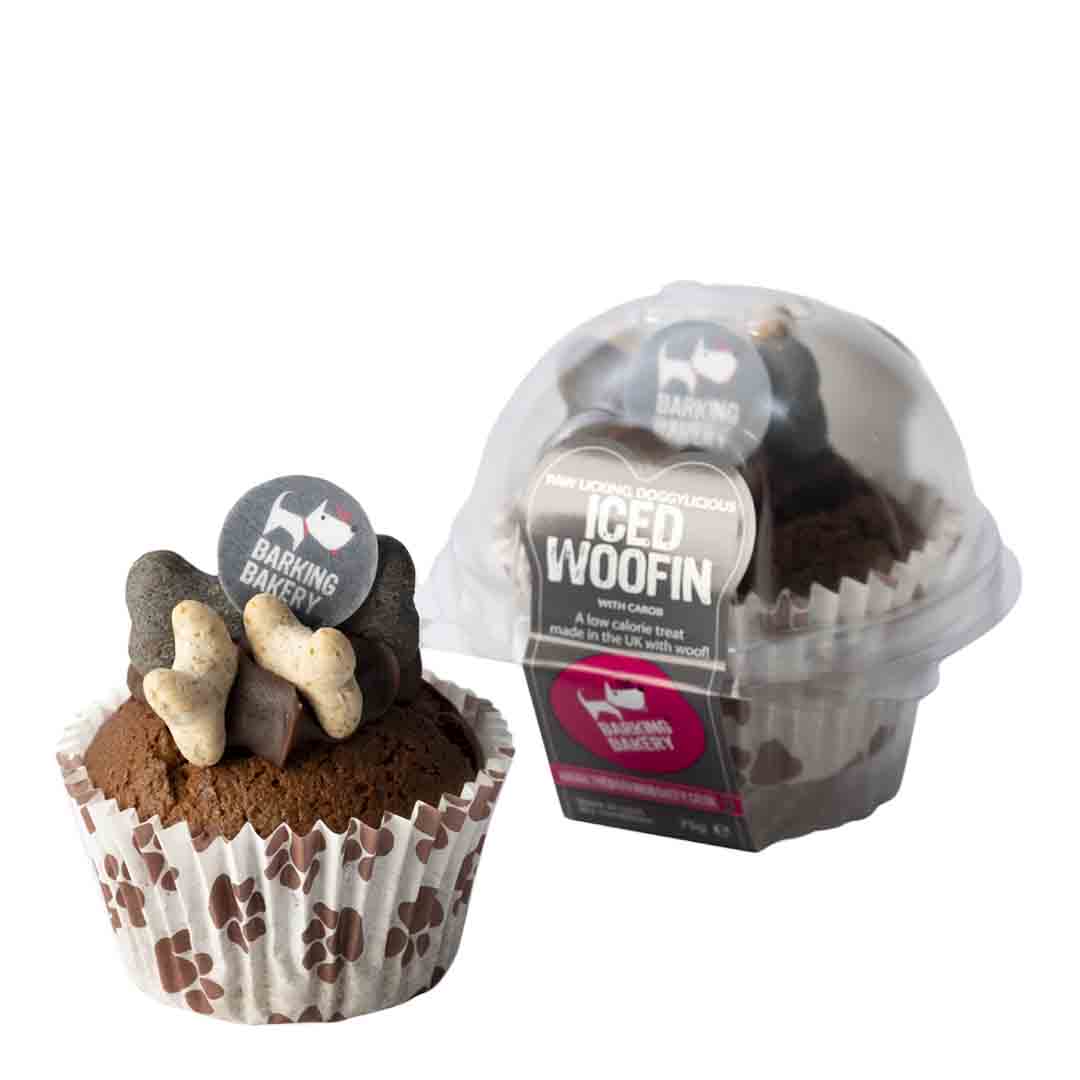 Barking Bakery Vanilla Woofin with Carob Frosting Dog Treat