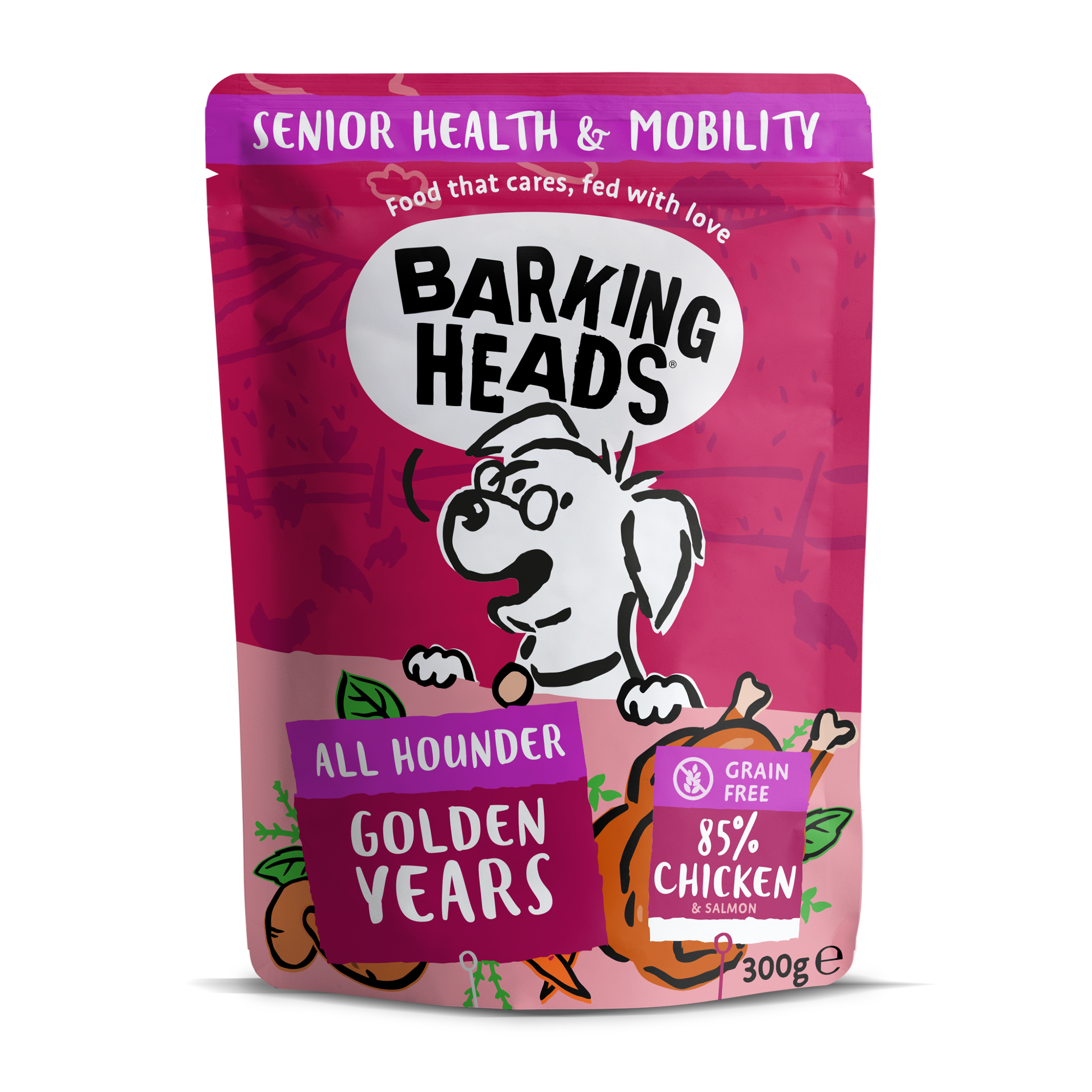 Barking Heads Barking Heads Golden Chicken Trout Adult Dry Dog Food pet food packaging