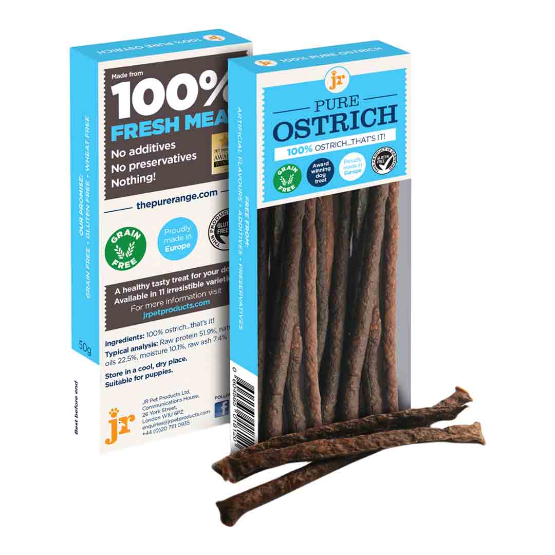 JR Pet Products Pure Ostrich Sticks Dog Treat Jollyes