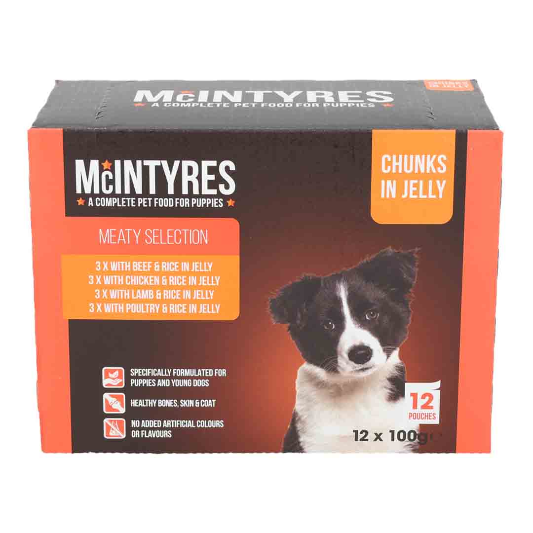 Mcintyres Mcintyres Puppy Wet Dog Food pet food packaging