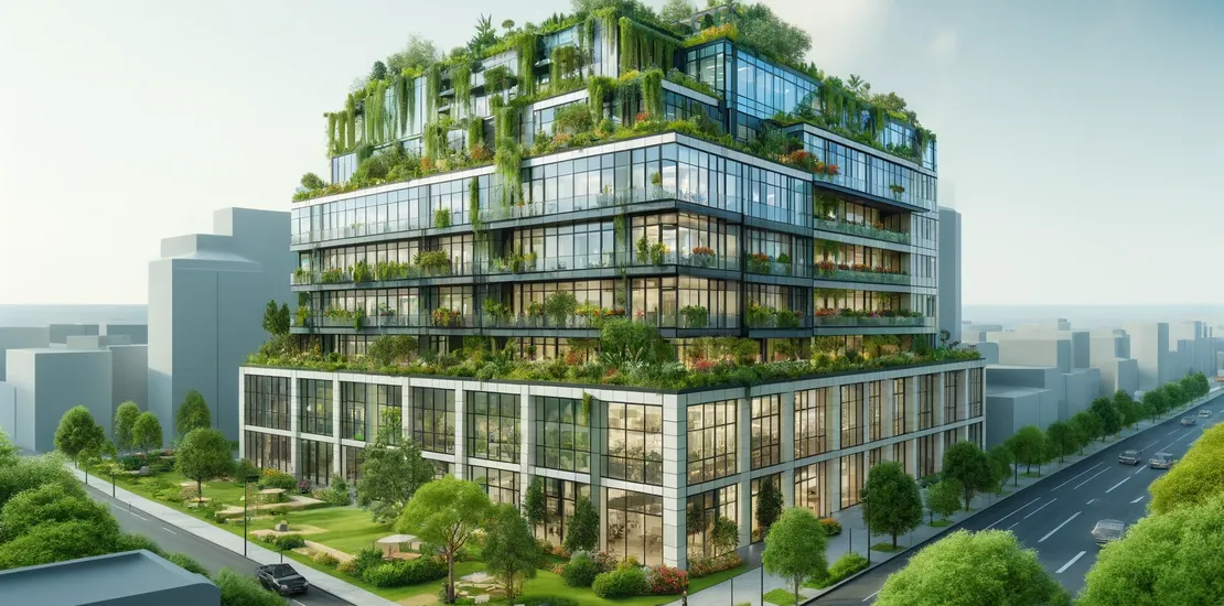 Begrüntes Bürogebäude