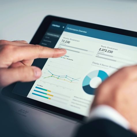 Auswertungen auf einem Tablet