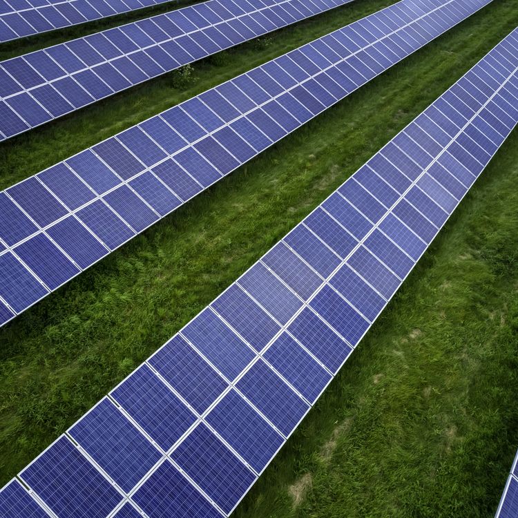 Solarpark auf einem Feld