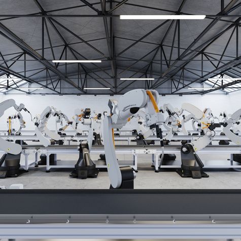 Roboter am Förderband