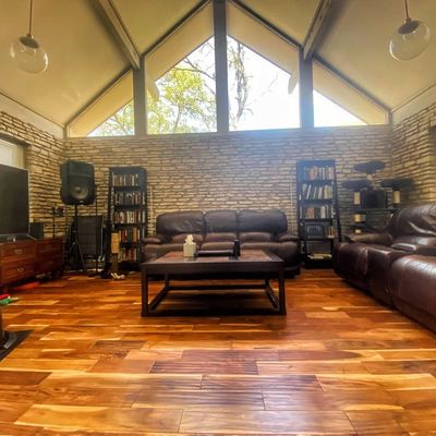 FightCamp bag in living room