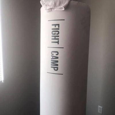 FightCamp bag with gloves on top