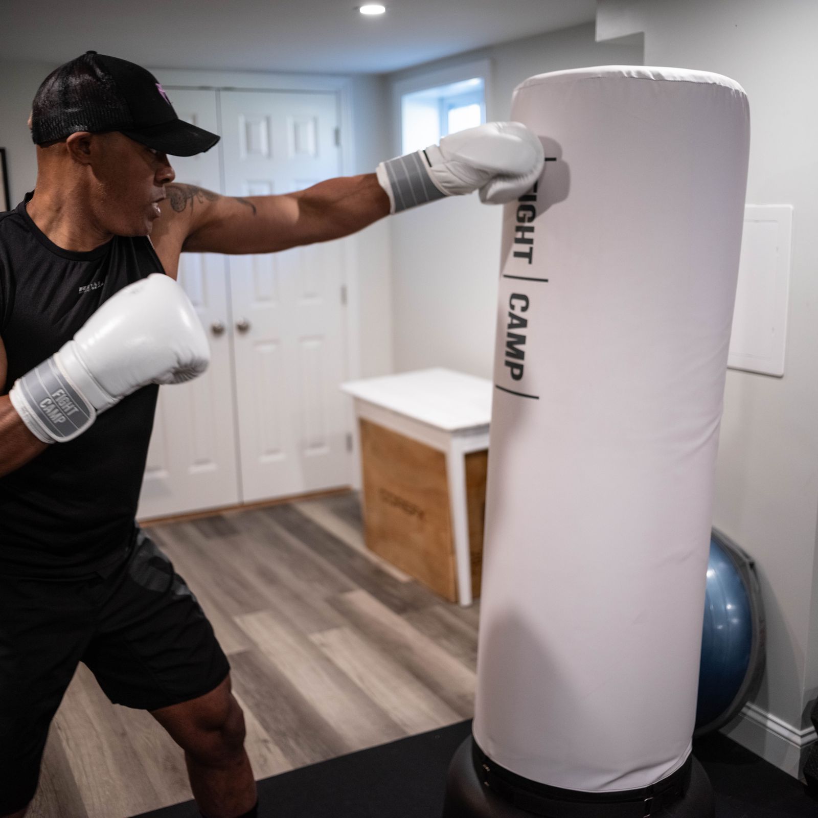 Real FightCamp customer shadowboxing