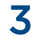 A dark blue number 3