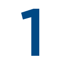 A dark blue number 1