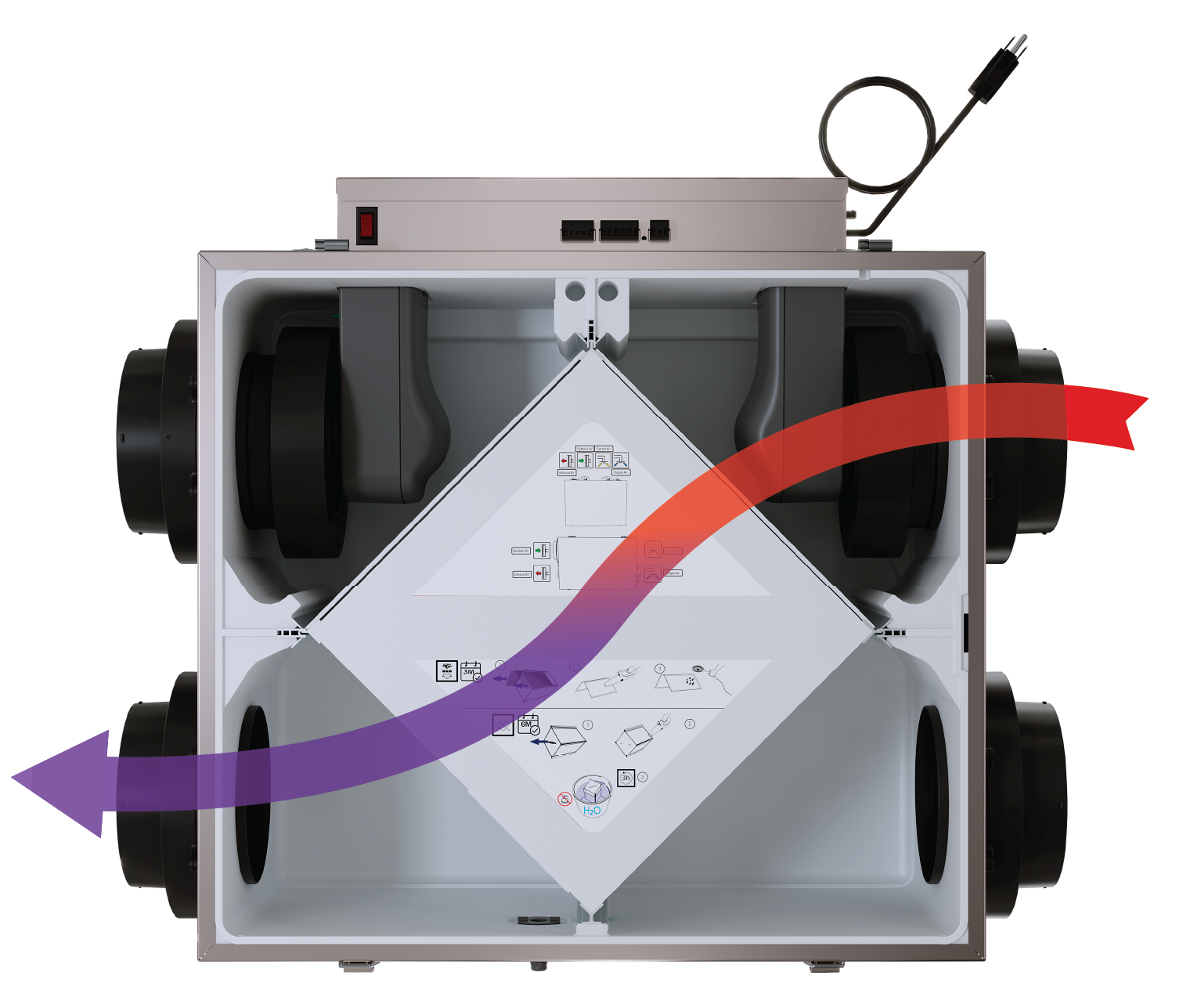 Image of the defrost airflow on an ATMO