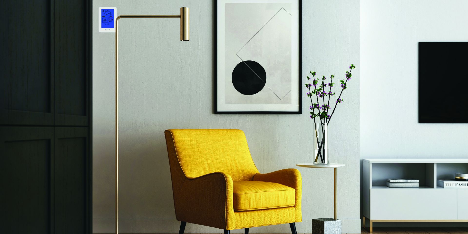 Yellow chair in a room