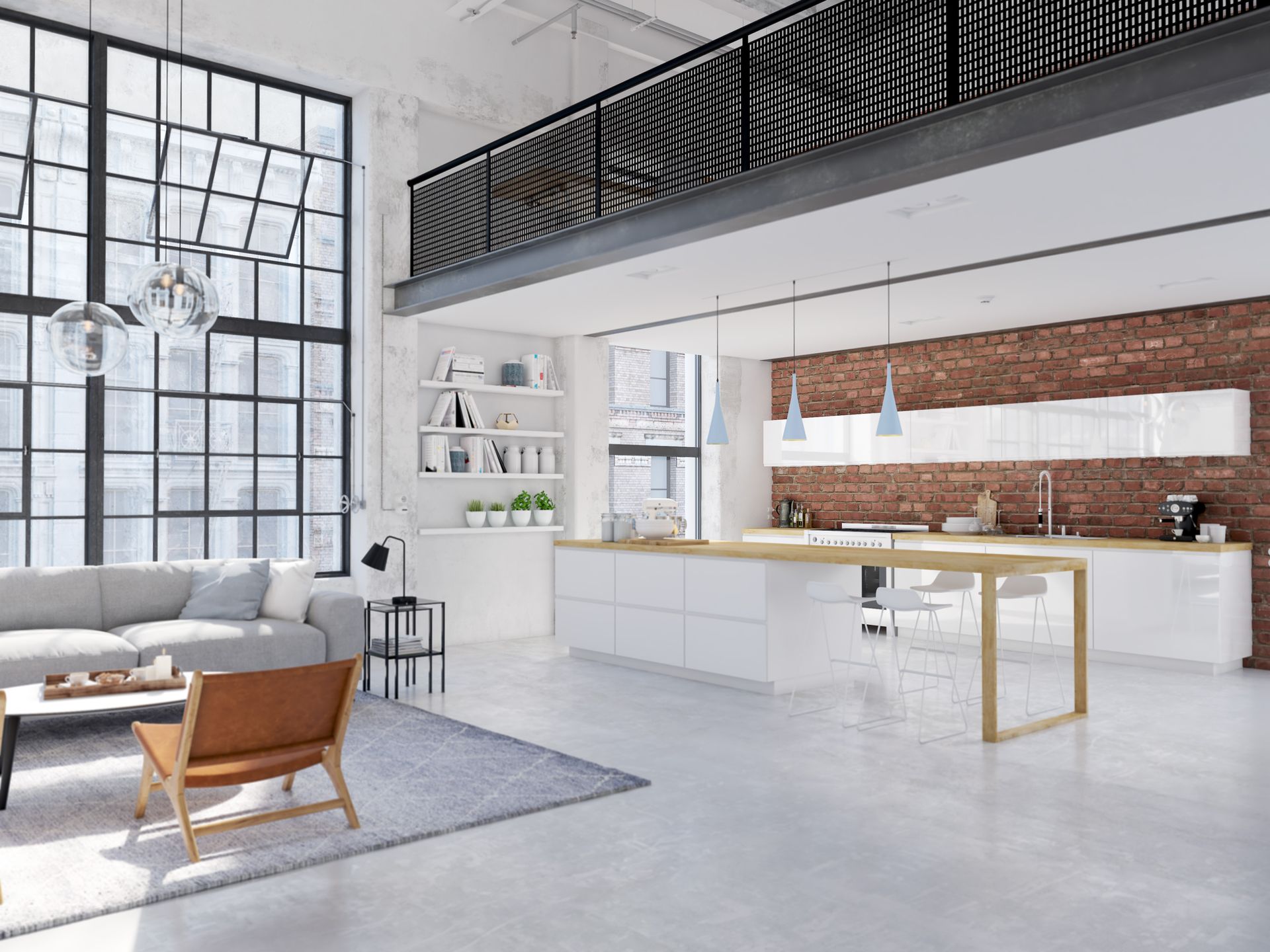 Modern, loft style community kitchen