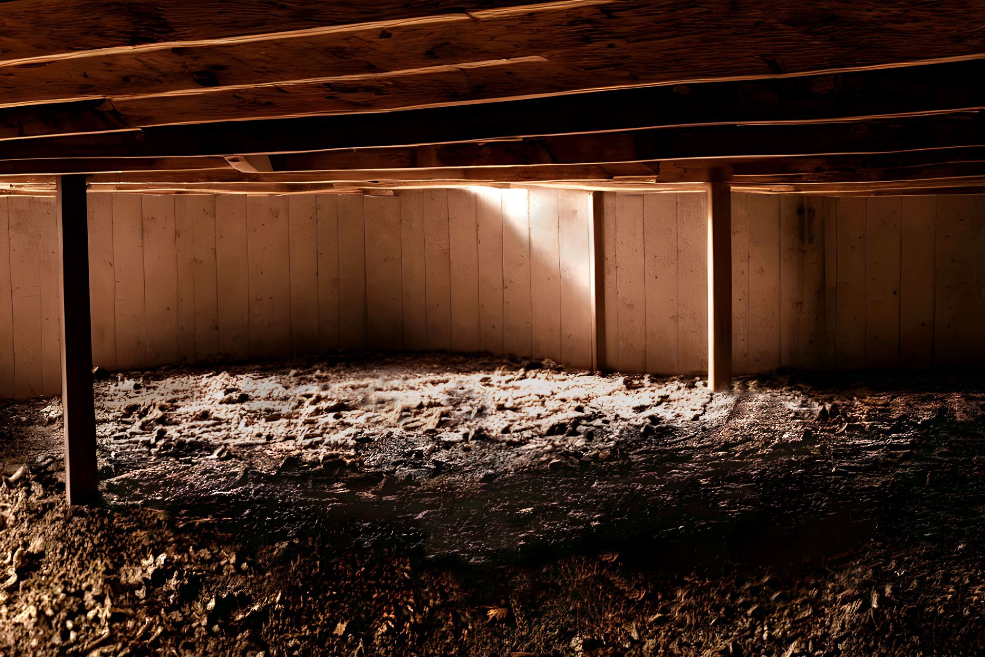 Dark crawl space