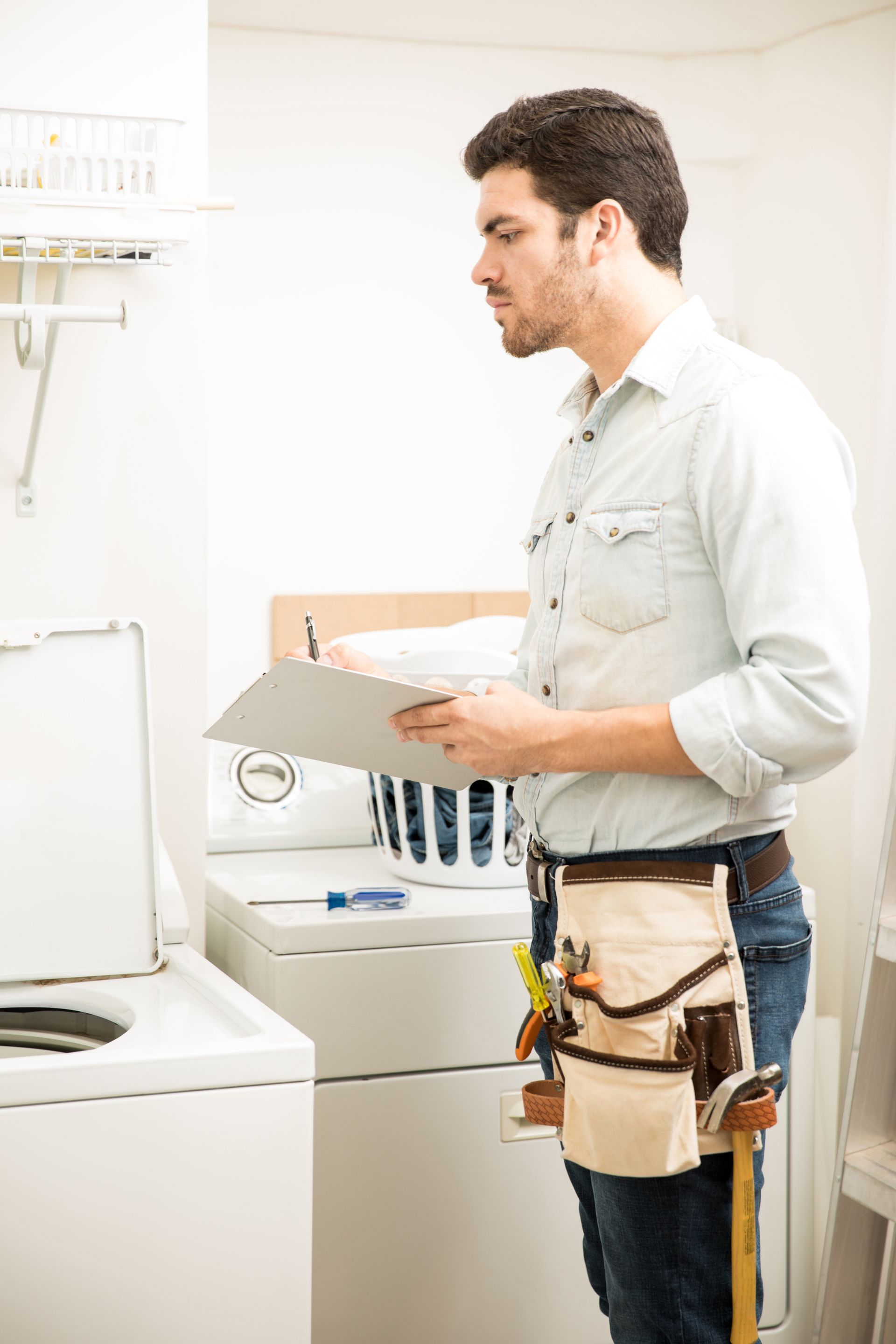 Professional working on a dryer
