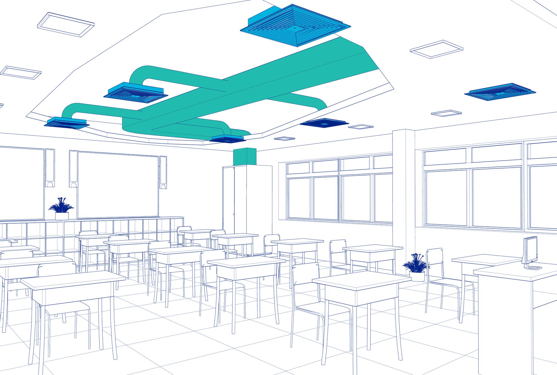 Render modular classroom  - Geniox