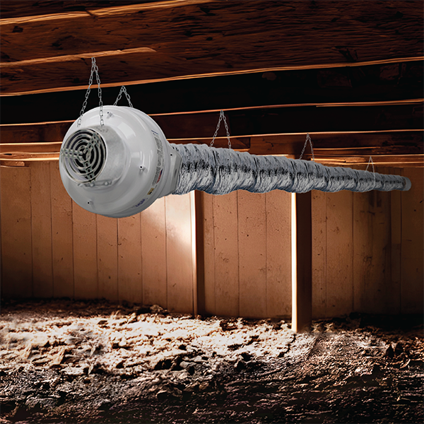 Crawlspace with a Fantech Fan