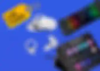 3 gaming products on a blue background