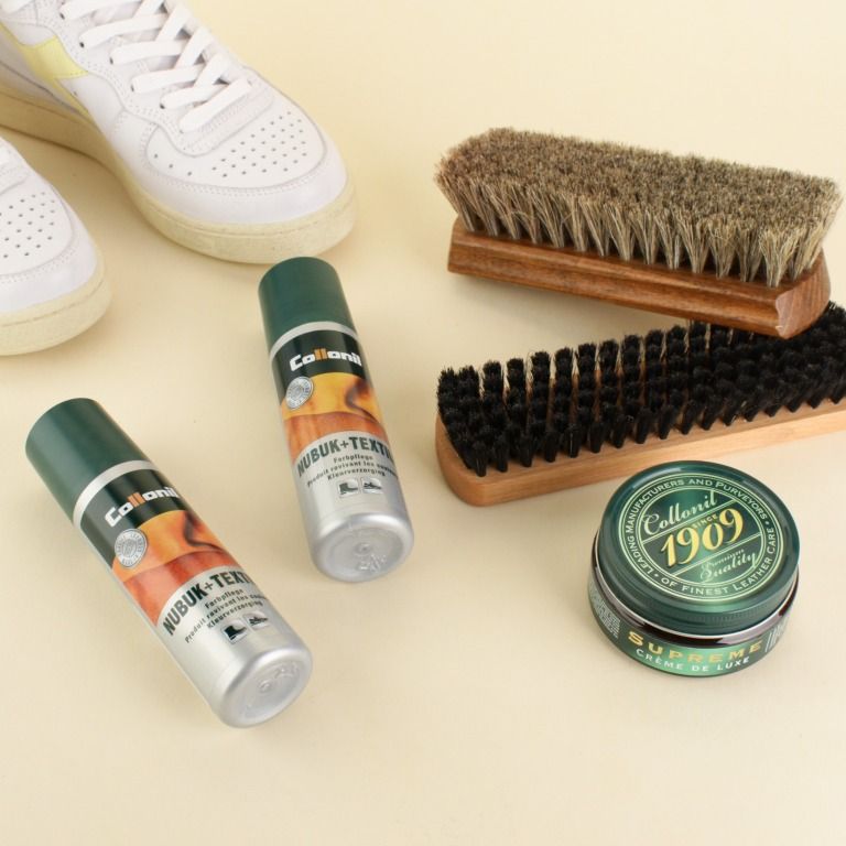 Collonil schoenverzorging borstels, crème en spray