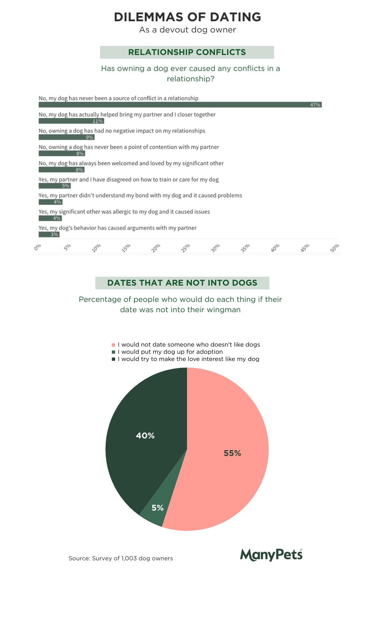Dilemmas of dating graph and pie chart