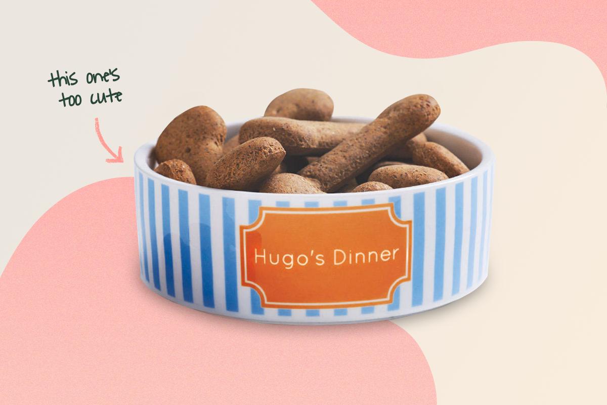 Personalised Stripe Pet Bowl, by We Love To Create