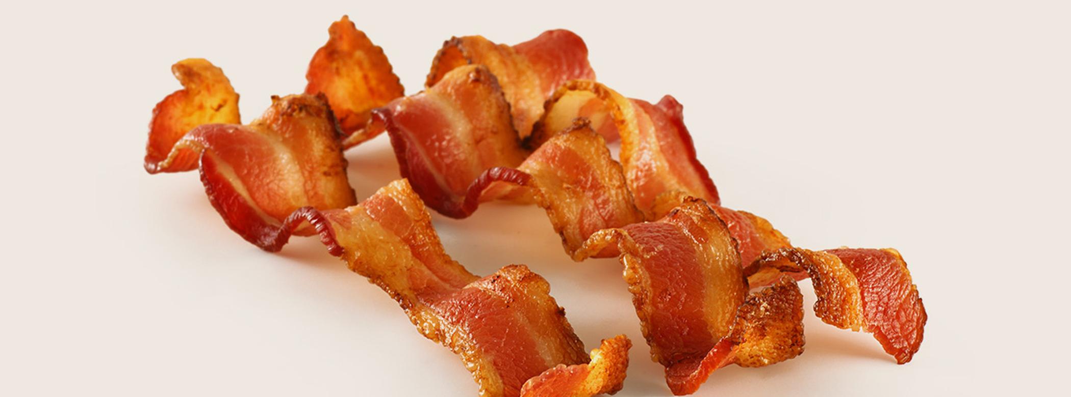 Bacon on beige background