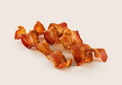 Bacon on beige background
