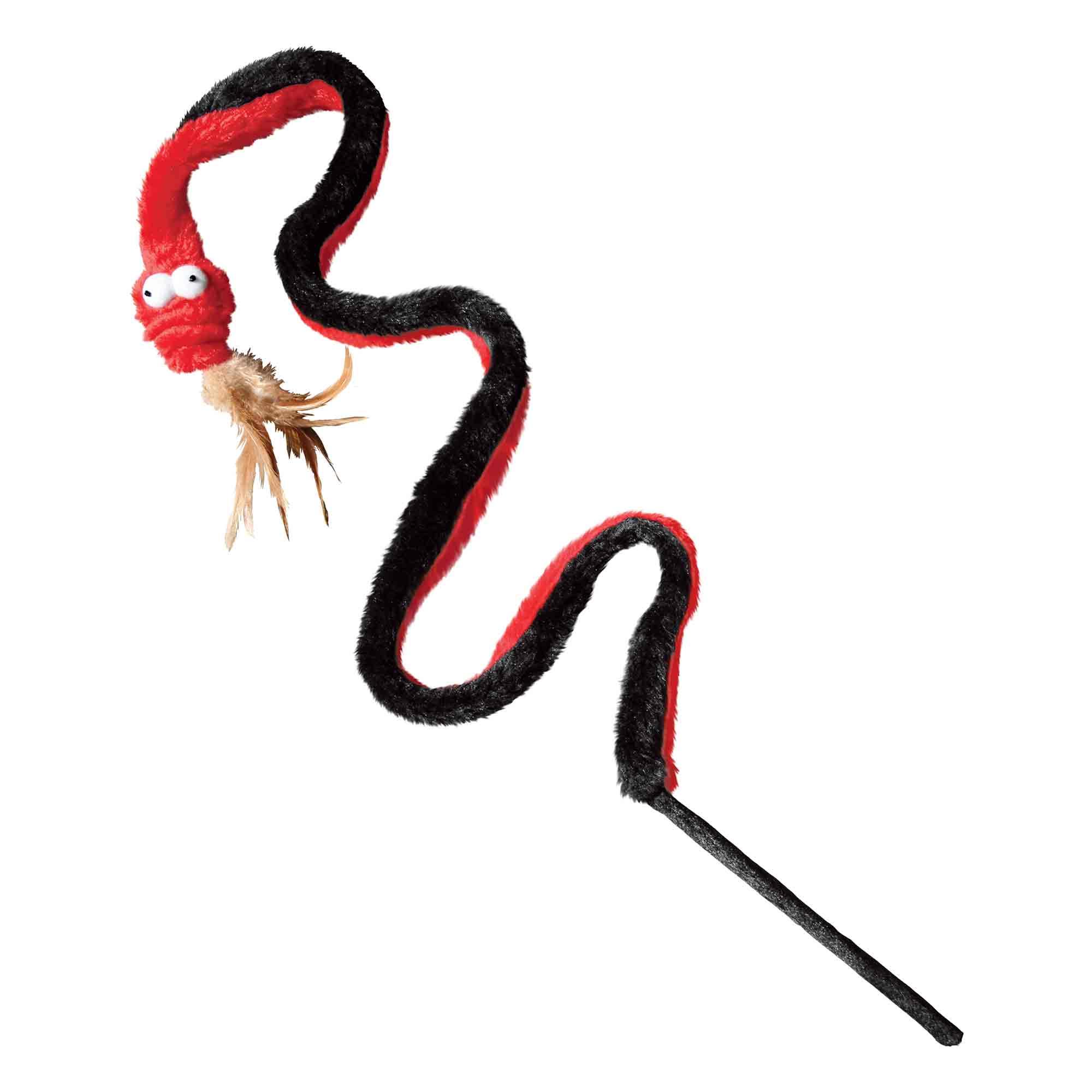 Image of a KONG snake cat toy in red and black