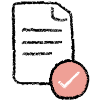 A document with a tick