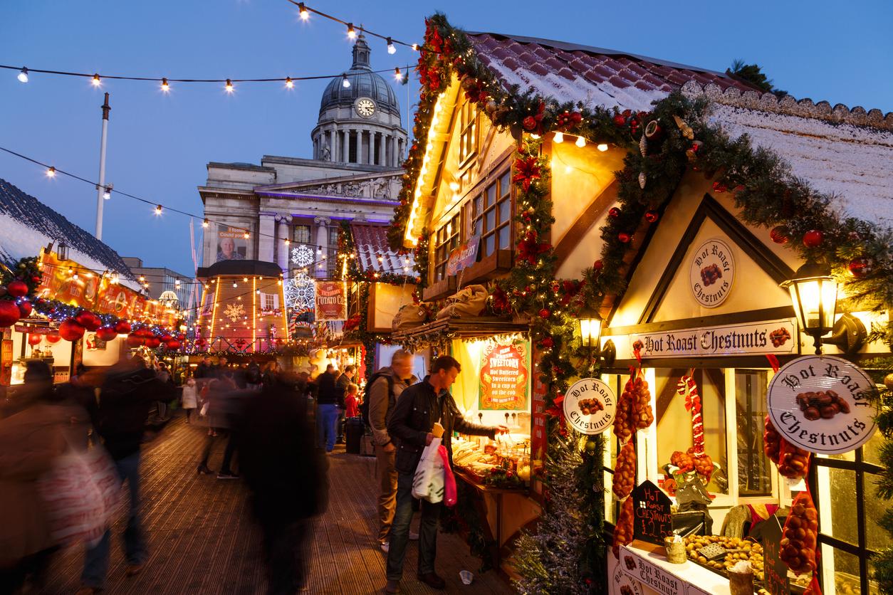 Image of Nottingham Christmas market at night