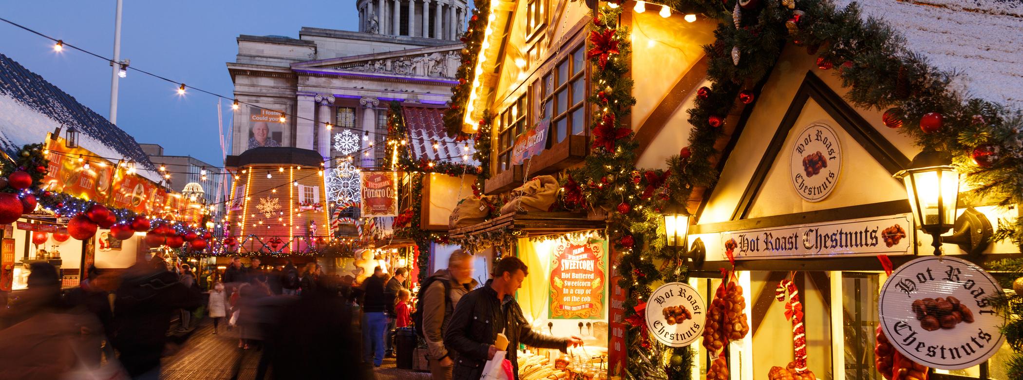 Image of Nottingham Christmas market at night