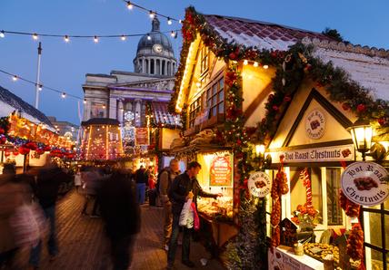 Image of Nottingham Christmas market at night