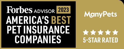 Forbes Advisor 2023. America's best pet insurance company. ManyPets was awarded 5 stars