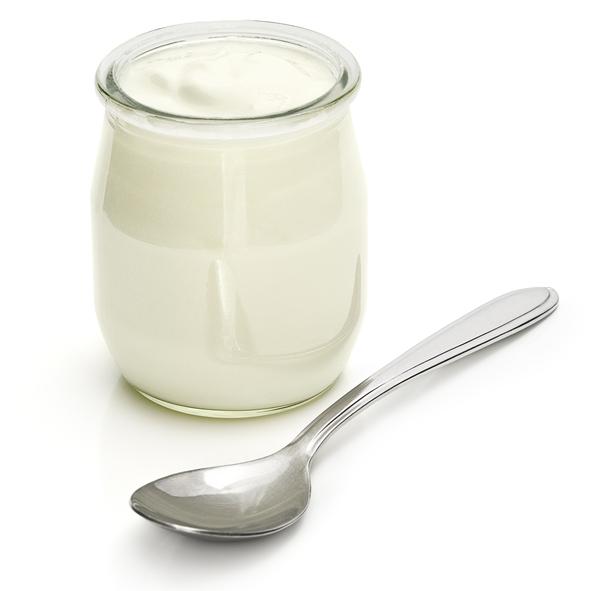 yogurt on white background