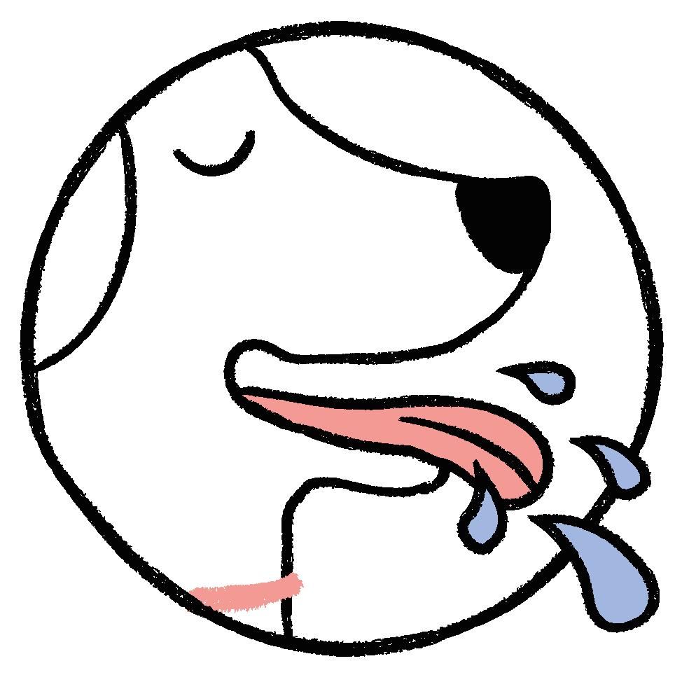 An illustration of a dog drinking