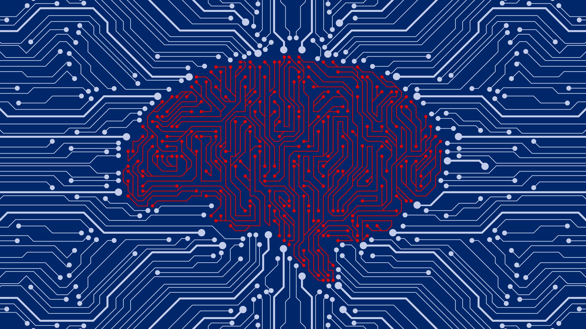 Grafik eines Gehirns aus vielen Linien mit Punkten.