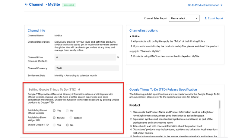 How to Connect Google Things to do through the rezio Dashboard