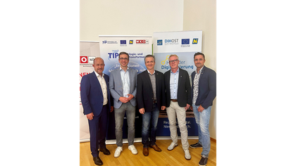 Vl: Robert Backhausen (TIP), Christian Winter (Land NÖ), Andreas Krenn (WK Gmünd), Christoph Jarisch (Haus der Digitalisierung), Helmut Kahrer (TIP)