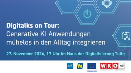 Ankündigung Digitalks on Tour: Generative KI Anwendungen mühelos in den Alltag integrieren