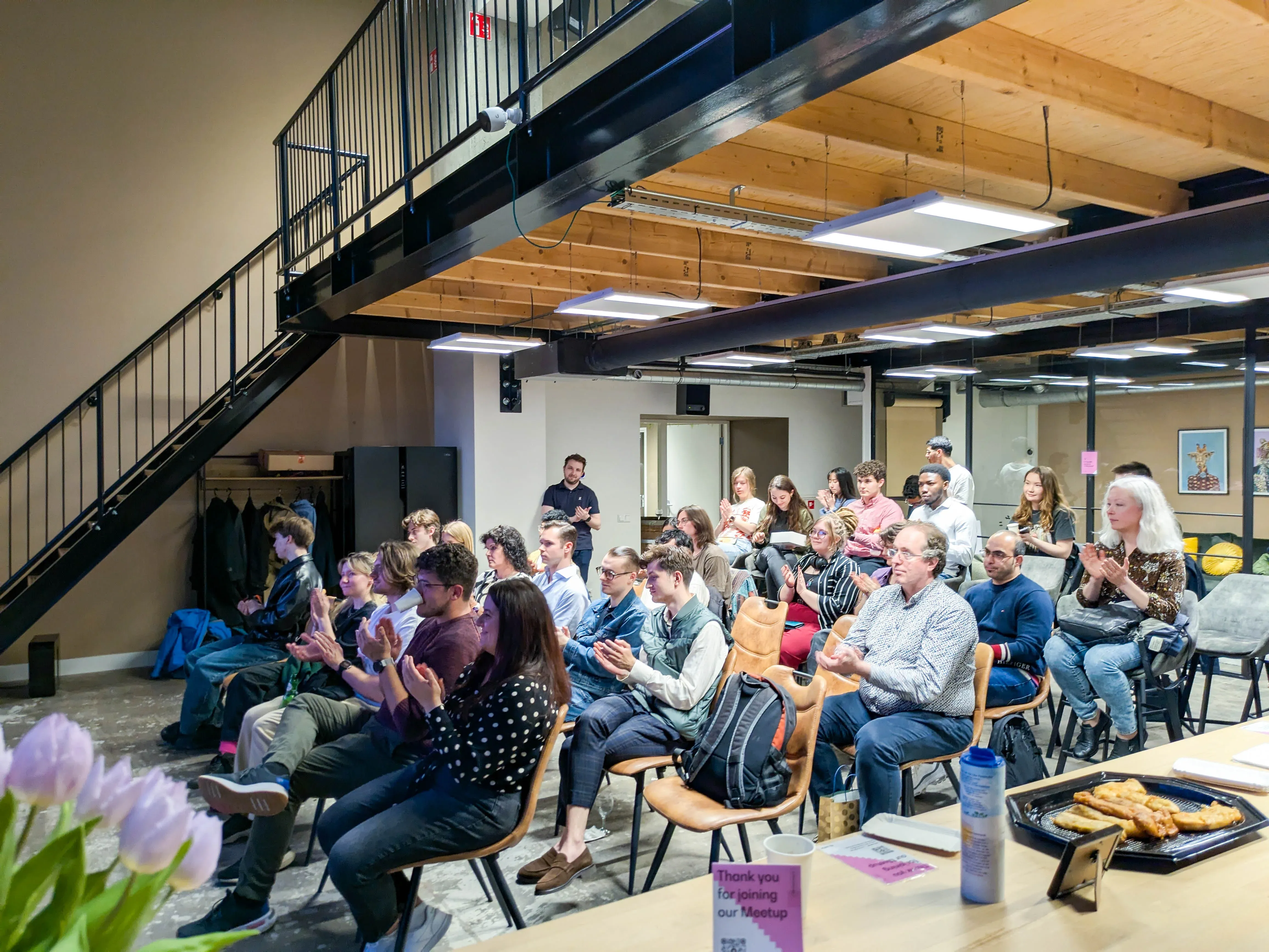 Audience seated during the switching to tech meetup