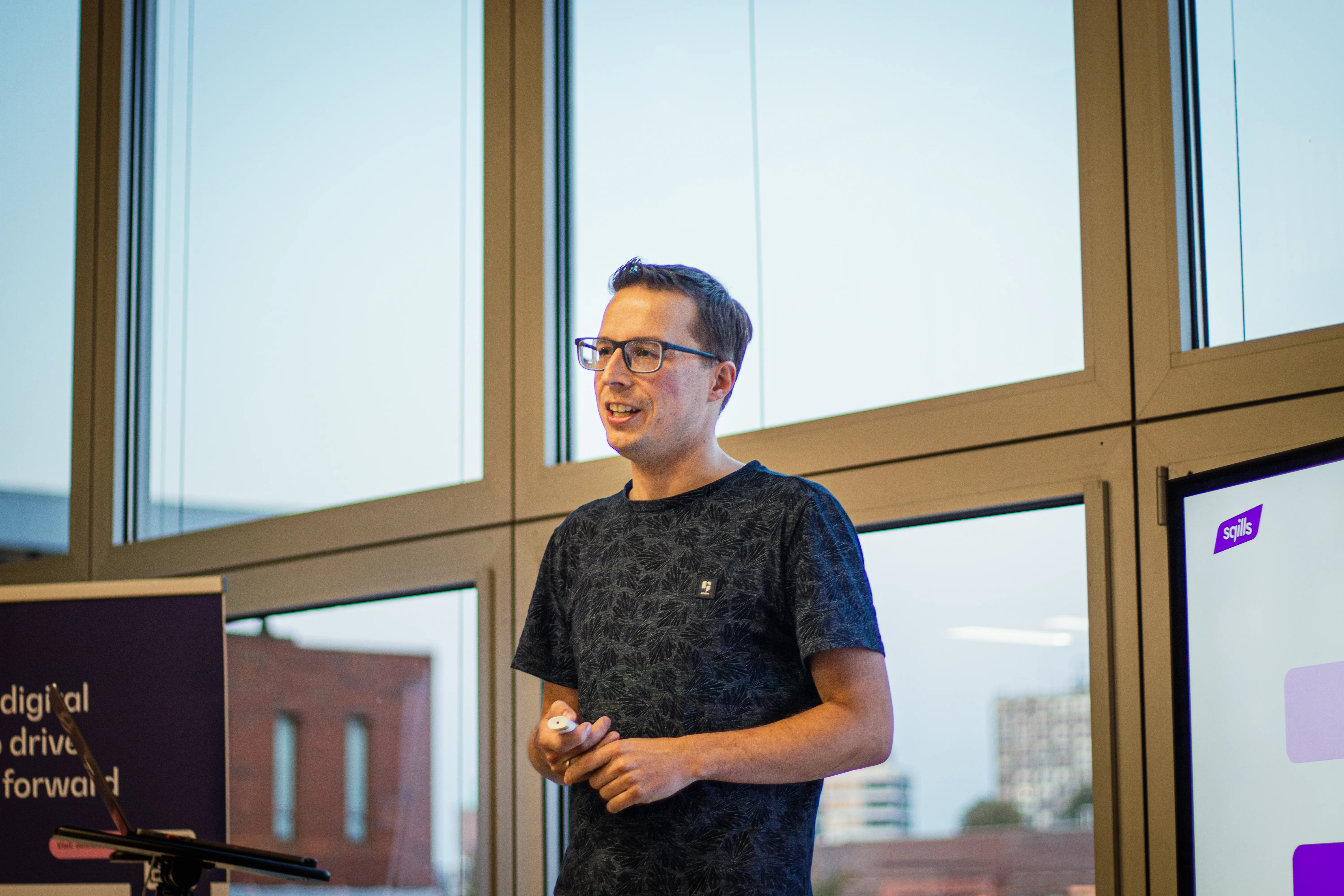 Han presenting during the web development meetup