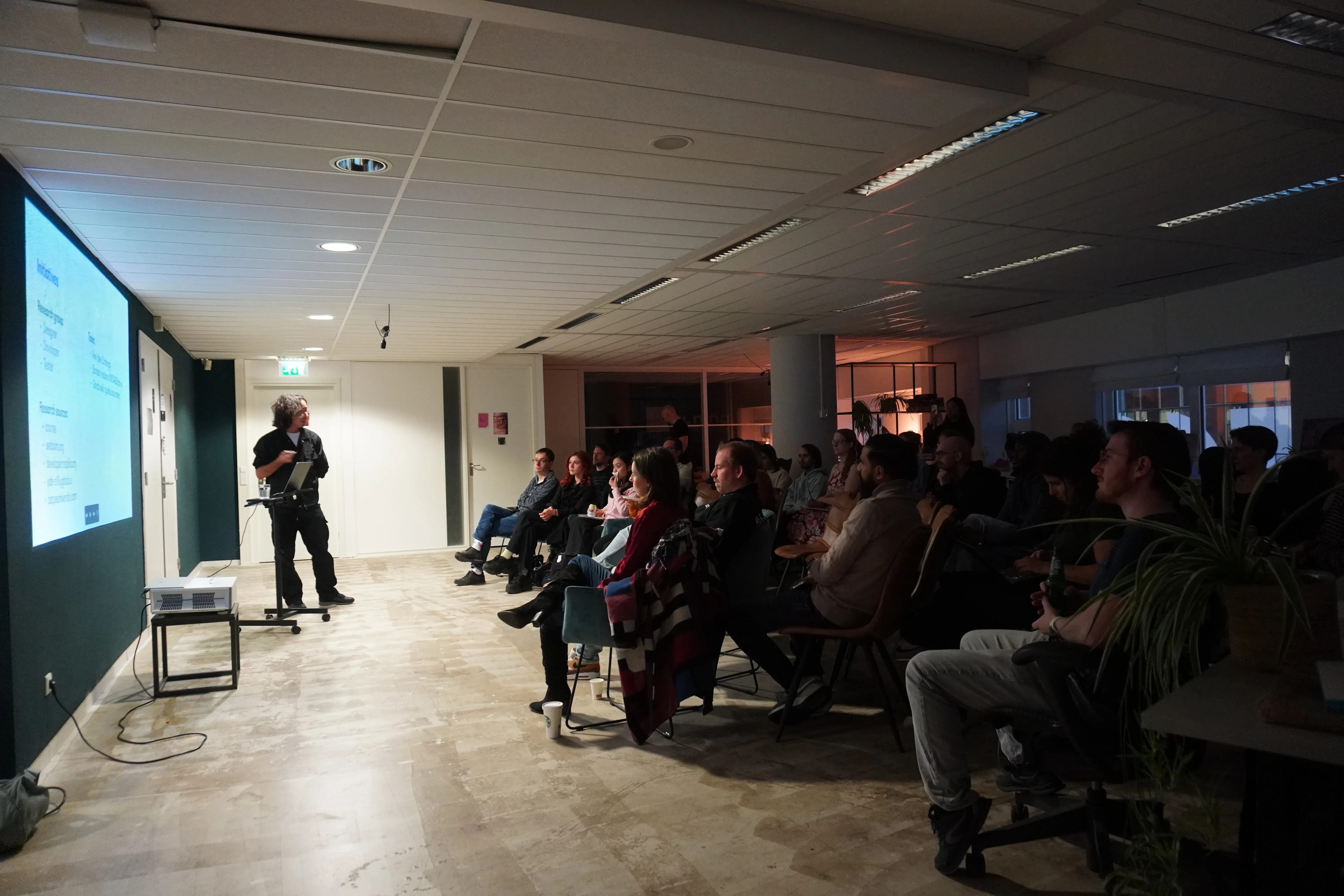 speaker Ilyas and the audience during the accessibility meetup