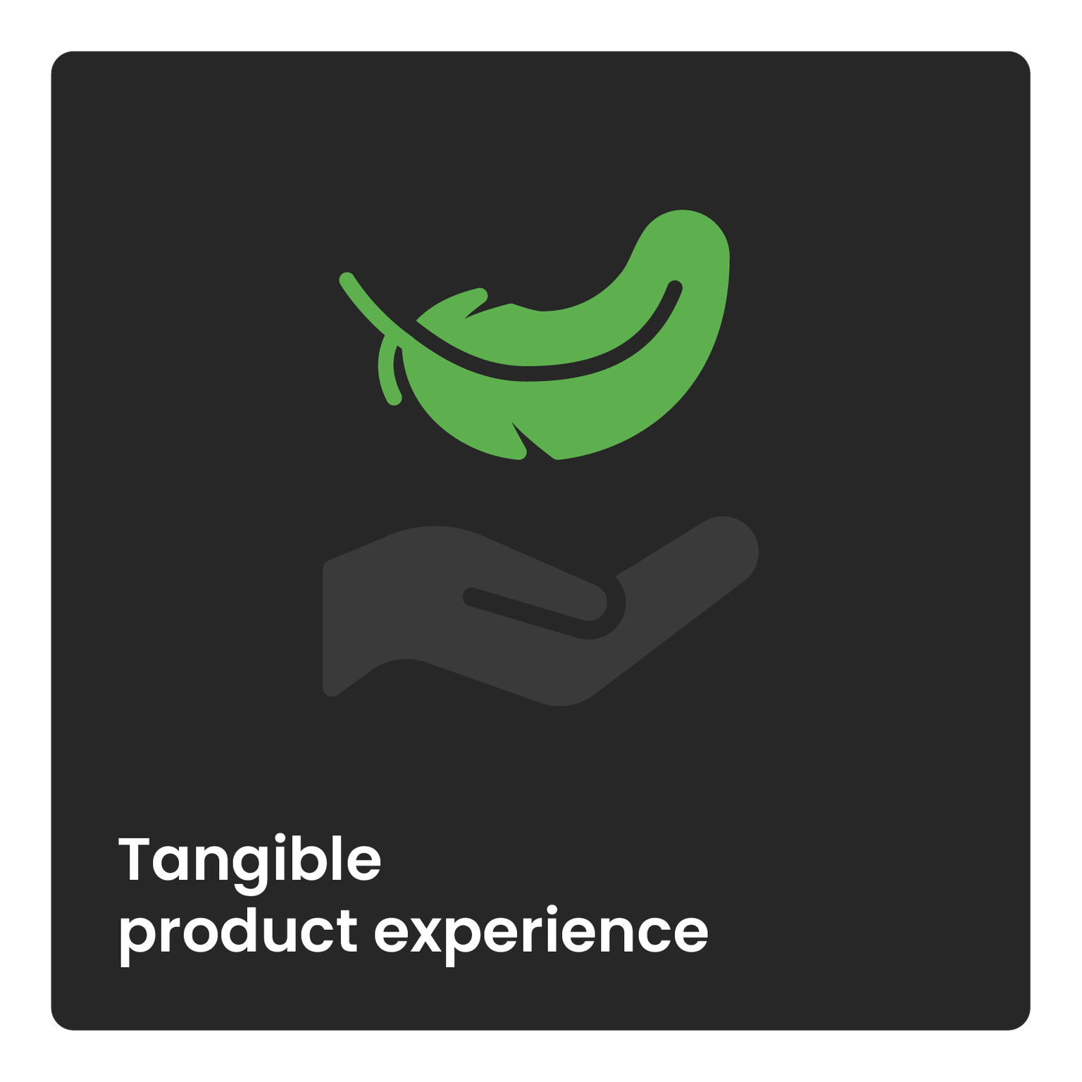 Icon for tangible product experience.