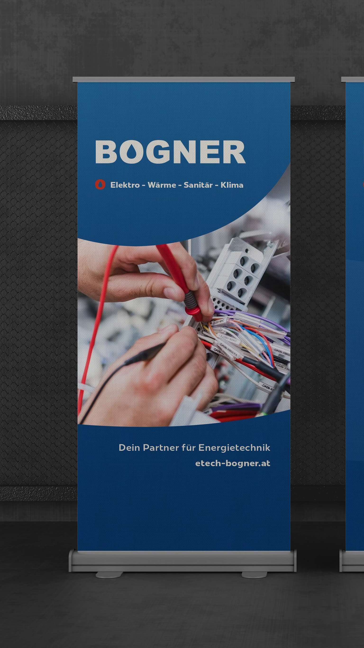 Rollup von Energietechnik Bogner im neuen Design, Hochformat