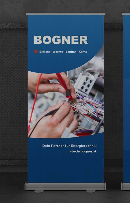 Rollup von Energietechnik Bogner im neuen Design, Hochformat