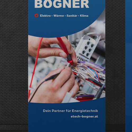 Rollup von Energietechnik Bogner im neuen Design, Hochformat