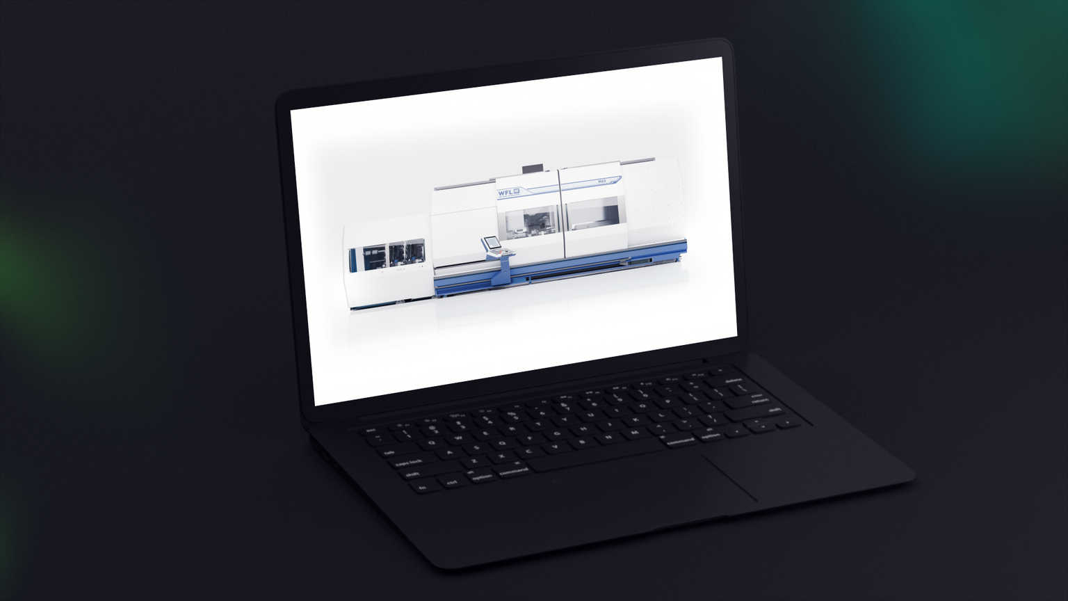 Visualisierungen von WFL-Millturn-Maschinen im Laptop-Mockup